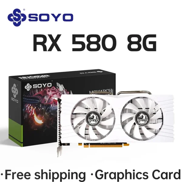 SOYO Original Radeon RX580 8G Graphics Cards GDDR5 Memory Video Gaming Card PCIE3.0x16 HDMI DP DVI for Desktop Computer AMD - Image 2