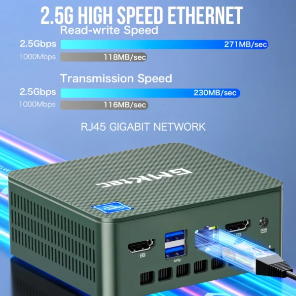 GMKtec G3 Mini PC Intel Alder Lake N100 Windows 11 Pro Mini PC 8/16GB DDR4 256/512GB PCIe M.2 SSD WiFi 6 BT5.2 Desktop Computer - Image 6