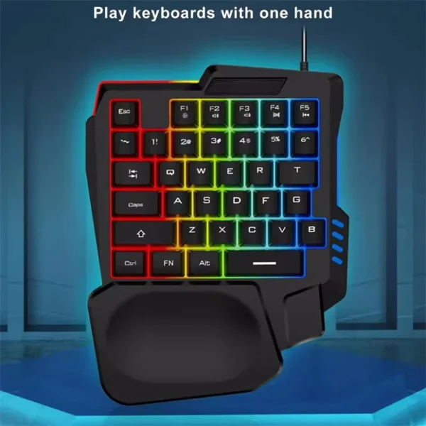 35 Keys Usb Keyboard One-Handed Wired Rgb Luminous Gaming Keyboards for Tablet Colorful Ergonomics Gamer Keypad Hand Rest