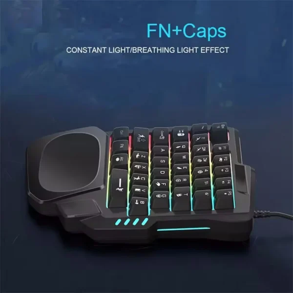 35 Keys Usb Keyboard One-Handed Wired Rgb Luminous Gaming Keyboards for Tablet Colorful Ergonomics Gamer Keypad Hand Rest - Image 2