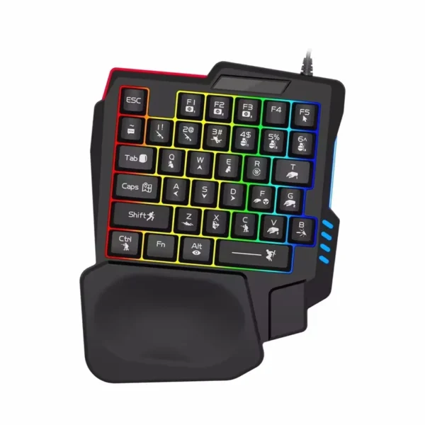 35 Keys Usb Keyboard One-Handed Wired Rgb Luminous Gaming Keyboards for Tablet Colorful Ergonomics Gamer Keypad Hand Rest - Image 5