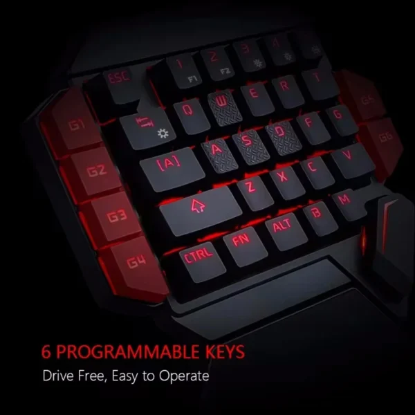 35 Keys Usb Keyboard One-Handed Wired Rgb Luminous Gaming Keyboards for Tablet Colorful Ergonomics Gamer Keypad Hand Rest - Image 3